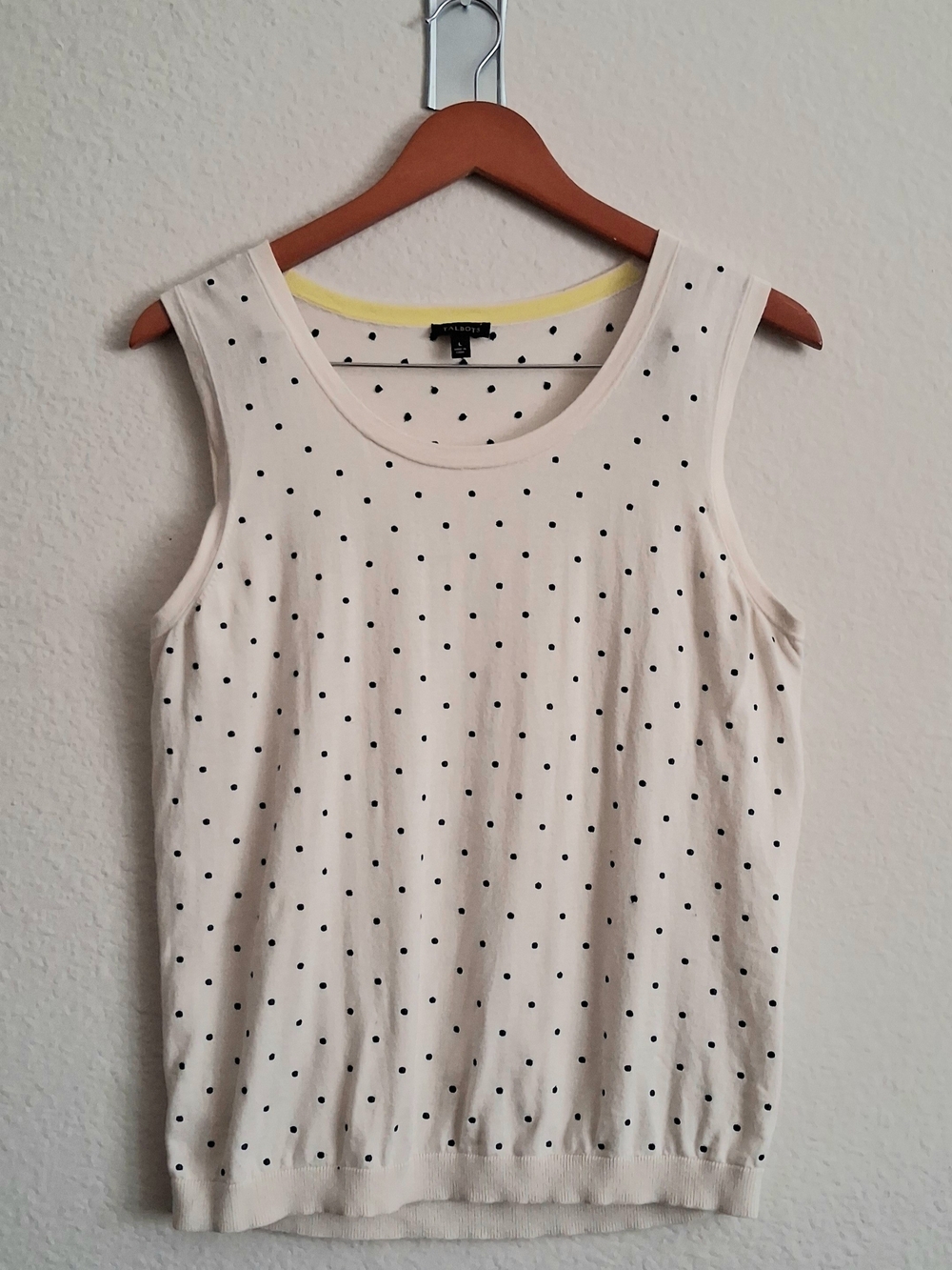 Talbots Cream Sleeveless Polka Dot Tank